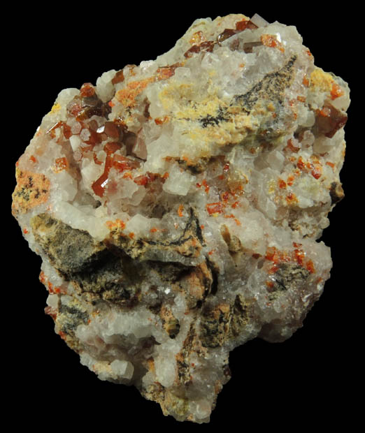 Vanadinite on Calcite from Apex Mine, San Carlos, Manuel Benavides, Chihuahua, Mexico