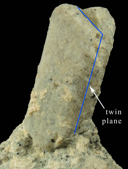 Microcline (Carlsbad-law twins) from Maroon Bells, Elk Mountains, southwest of Aspen, Pitkin County and Gunnison County, Colorado