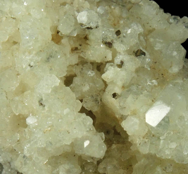 Apophyllite on Datolite with Pyrite and Goethite from Millington Quarry, Bernards Township, Somerset County, New Jersey