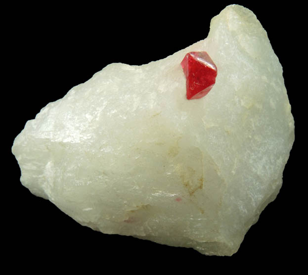 Spinel in marble from Pein Pyit, Mogok District, 115 km NNE of Mandalay, Mandalay Division, Myanmar (Burma)