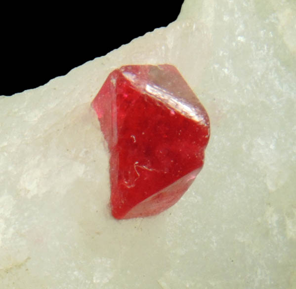 Spinel in marble from Pein Pyit, Mogok District, 115 km NNE of Mandalay, Mandalay Division, Myanmar (Burma)