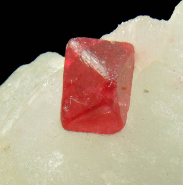 Spinel in marble from Pein Pyit, Mogok District, 115 km NNE of Mandalay, Mandalay Division, Myanmar (Burma)