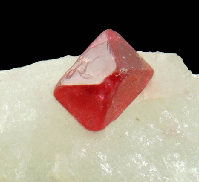 Spinel in marble from Pein Pyit, Mogok District, 115 km NNE of Mandalay, Mandalay Division, Myanmar (Burma)