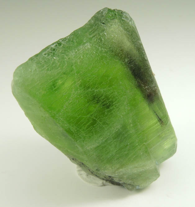 Peridot crystal (gem variety of Forsterite) with Ludwigite inclusions from Suppat, Naran-Kagan Valley, Kohistan District, Khyber Pakhtunkhwa (North-West Frontier Province), Pakistan