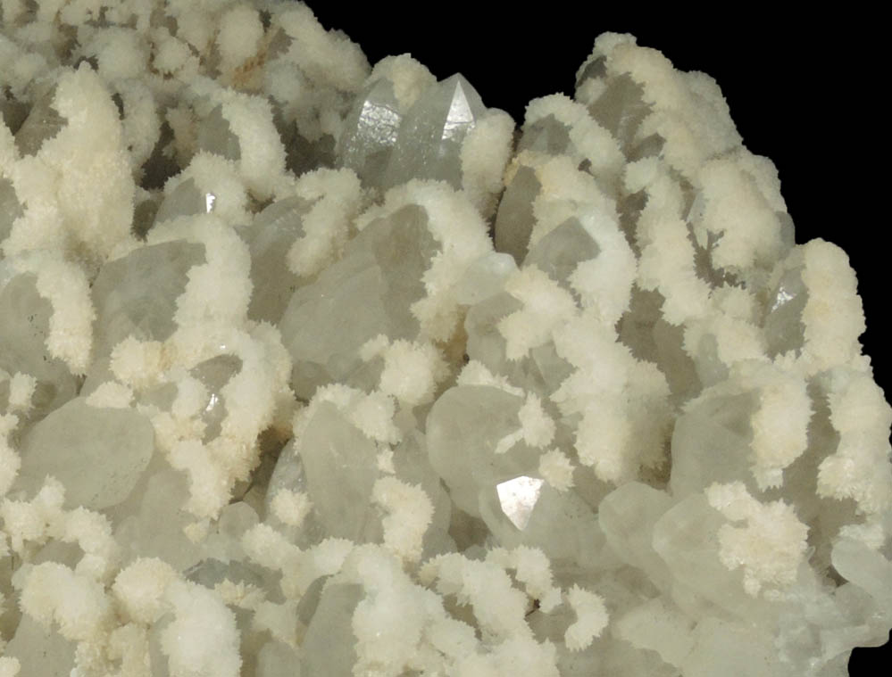 Quartz with Calcite partial overgrowth from Cavnic Mine, Maramures, Romania