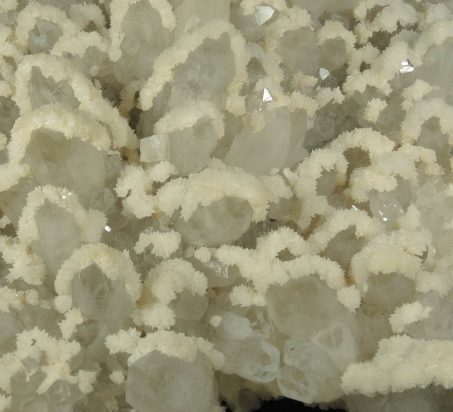 Quartz with Calcite partial overgrowth from Cavnic Mine, Maramures, Romania