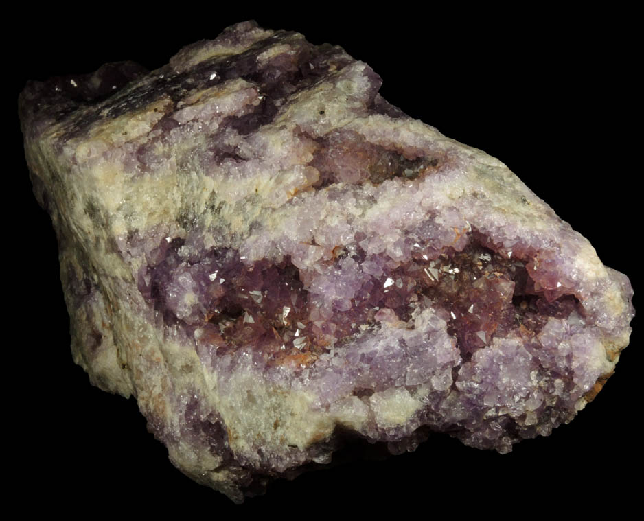 Quartz var. Amethyst Quartz with minor Hematite inclusions from Pearl Station, Thunder Bay District, Ontario, Canada