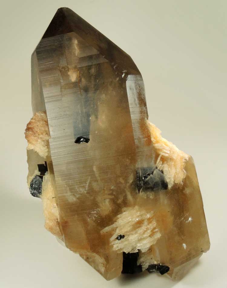 Quartz var. Smoky Quartz with Schorl Tourmaline inclusions from Minas Gerais, Brazil