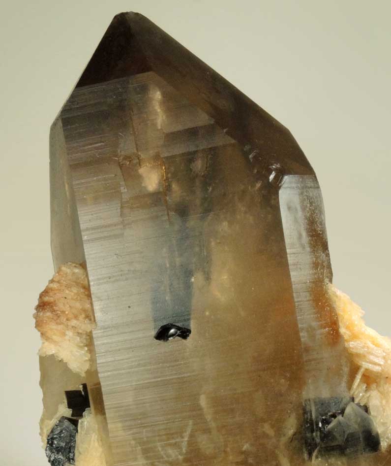 Quartz var. Smoky Quartz with Schorl Tourmaline inclusions from Minas Gerais, Brazil