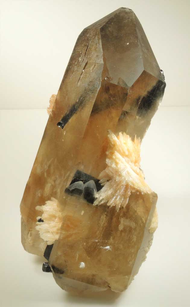 Quartz var. Smoky Quartz with Schorl Tourmaline inclusions from Minas Gerais, Brazil