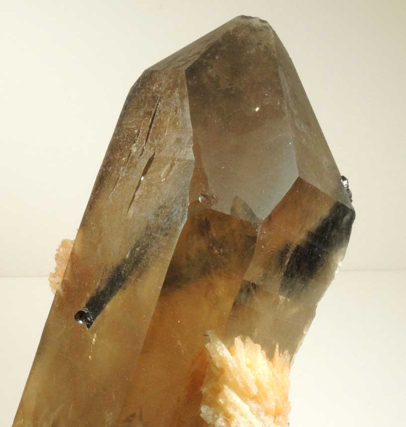 Quartz var. Smoky Quartz with Schorl Tourmaline inclusions from Minas Gerais, Brazil