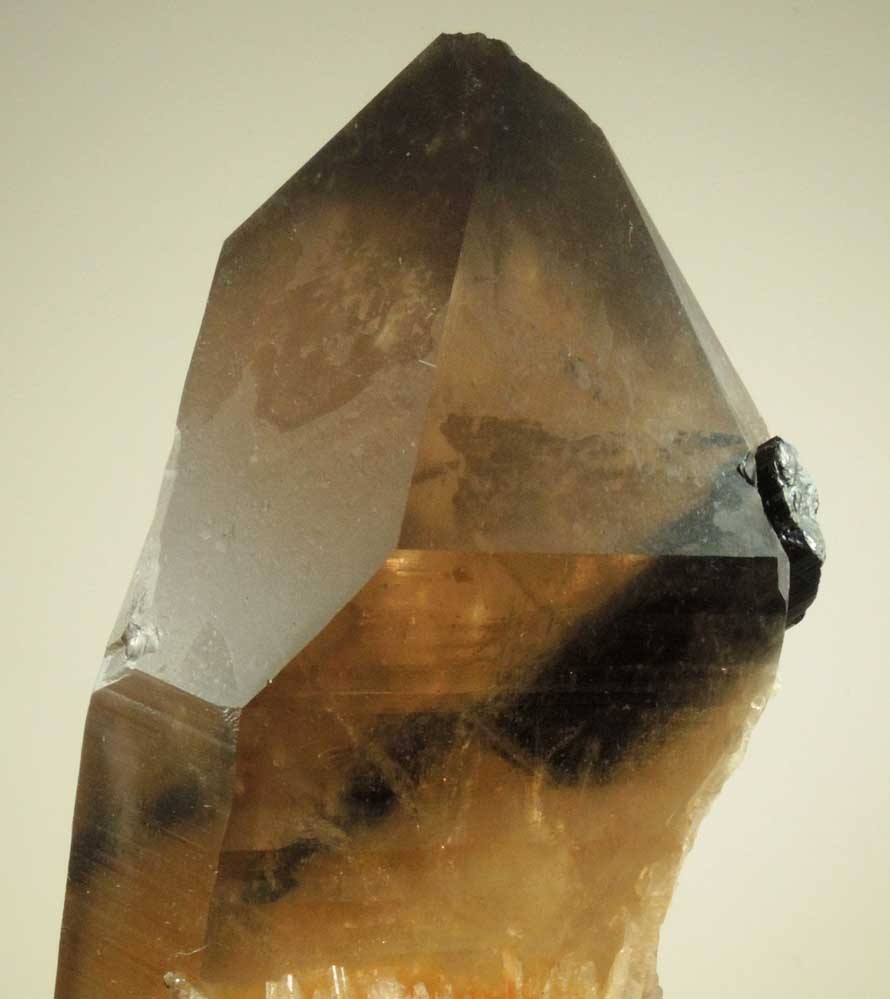 Quartz var. Smoky Quartz with Schorl Tourmaline inclusions from Minas Gerais, Brazil