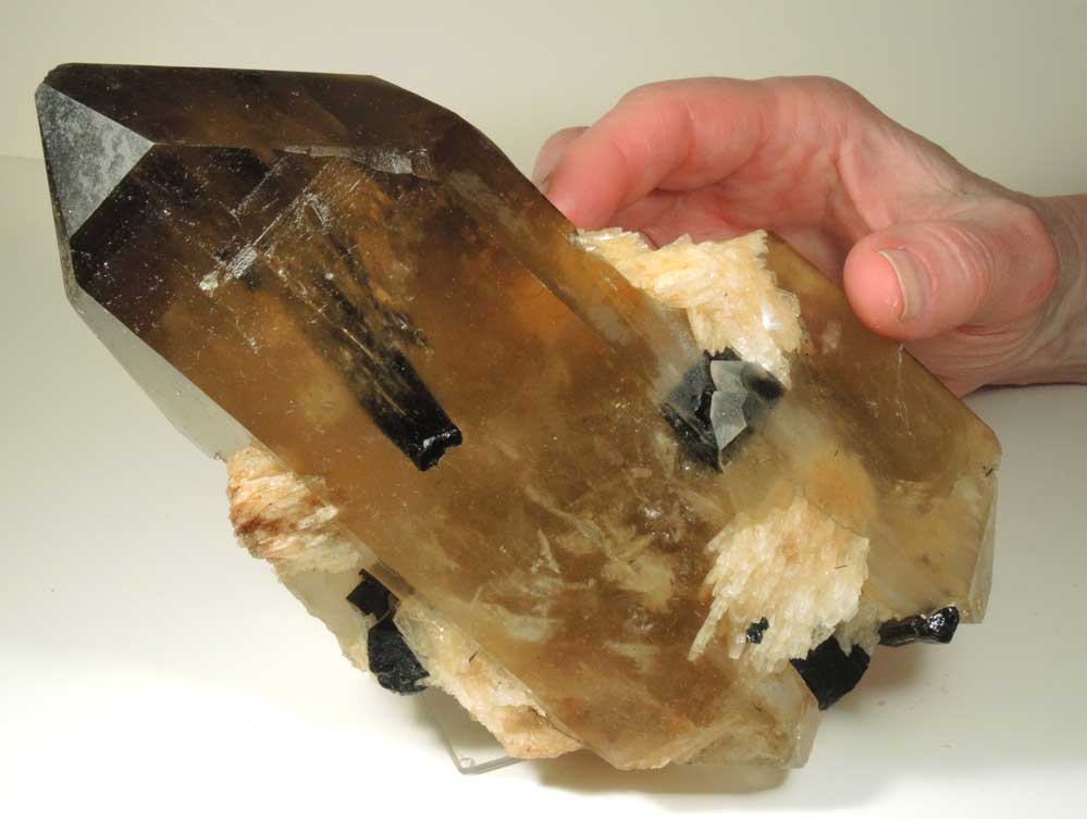 Quartz var. Smoky Quartz with Schorl Tourmaline inclusions from Minas Gerais, Brazil