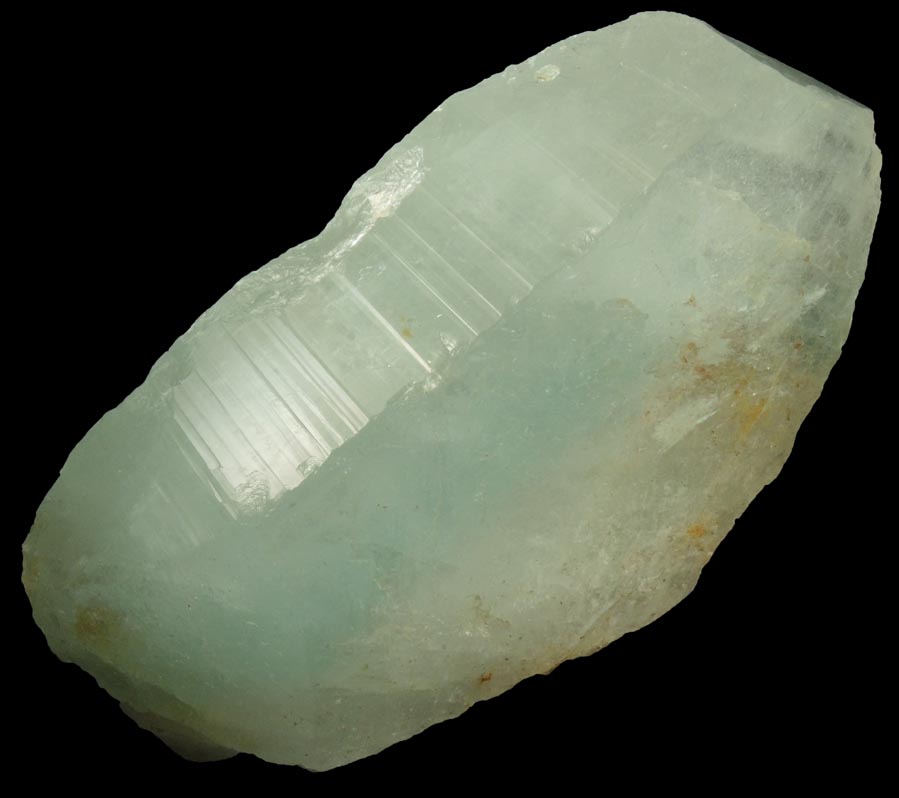 Beryl var. Aquamarine (color-zoned floater crystal) from Minas Gerais, Brazil