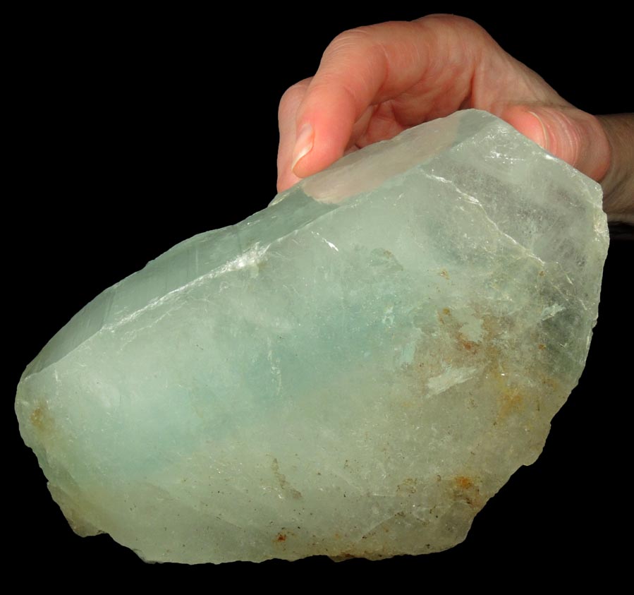 Beryl var. Aquamarine (color-zoned floater crystal) from Minas Gerais, Brazil
