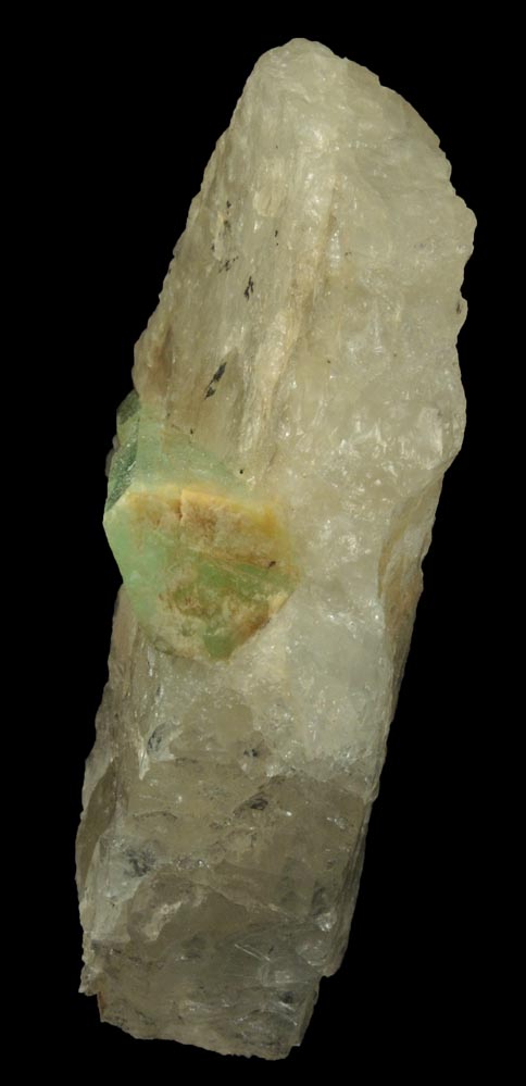 Beryl var. Aquamarine in Quartz from McAllister Prospect, Wiley Mountain, Stow, Oxford County, Maine