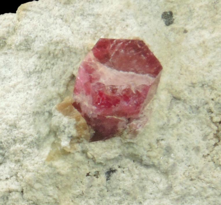 Beryl var. Bixbite (Red Beryl) in rhyolite from Ruby Violet claim, Wah Wah Mountains, Beaver County, Utah