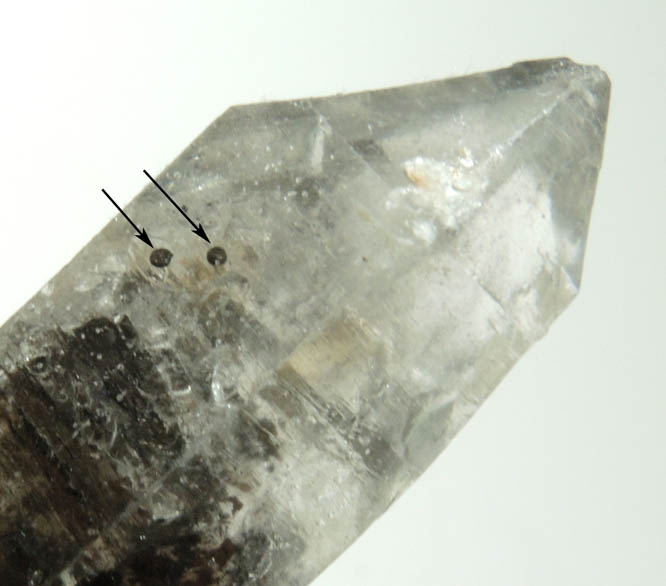 Quartz with solid and fluid inclusions (two-phase inclusions) from Minas Gerais, Brazil