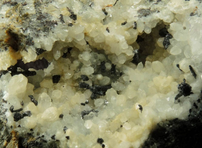 Wurtzite on Quartz with minor Pyrite and Fluorite from railroad cut near Thomaston Dam, Litchfield County, Connecticut