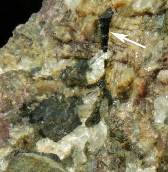 Allanite in pegmatite from Mount Eve, Warwick, Orange County, New York