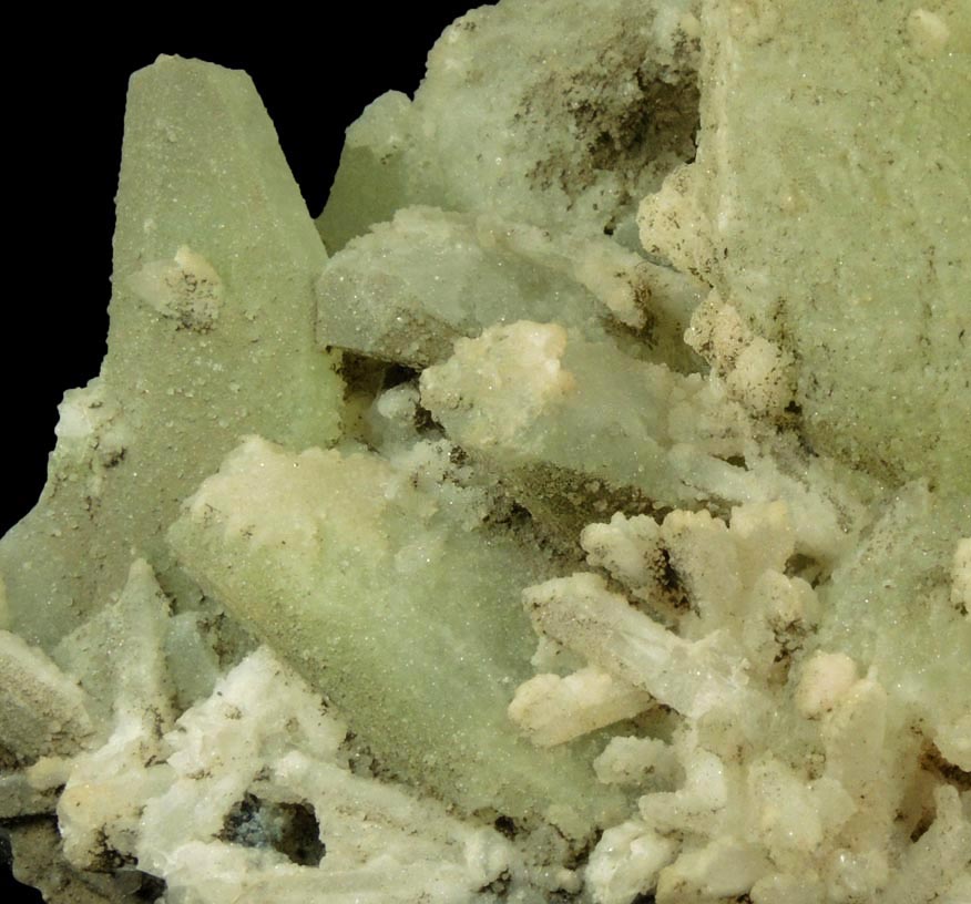Datolite, Danburite, Quartz on Sphalerite from Charcas, San Luis Potos, Mexico