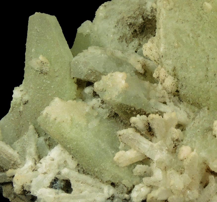 Datolite, Danburite, Quartz on Sphalerite from Charcas, San Luis Potos, Mexico