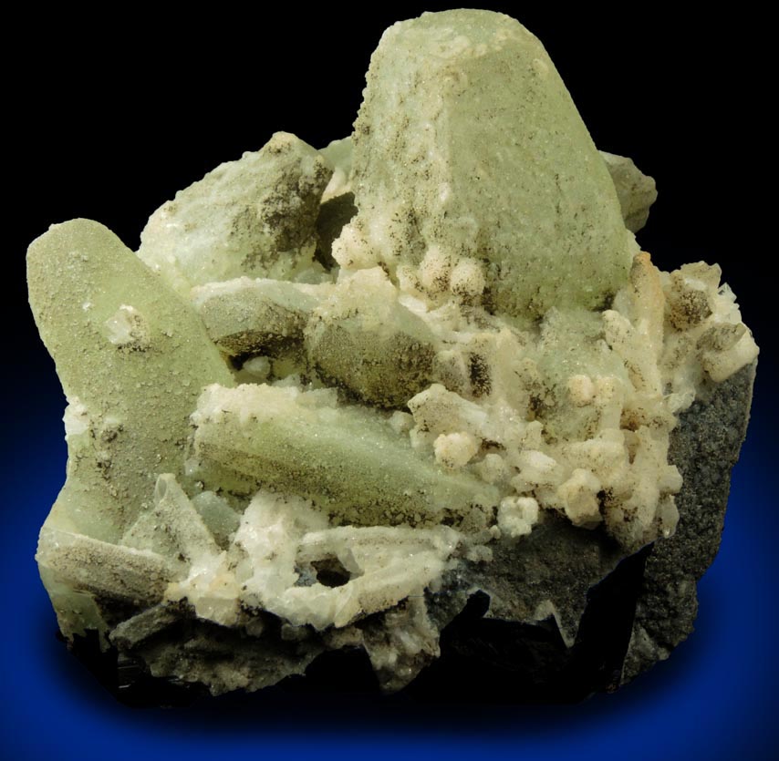 Datolite, Danburite, Quartz on Sphalerite from Charcas, San Luis Potos, Mexico