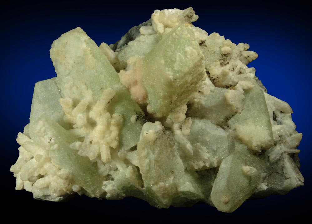 Datolite, Danburite, Quartz on Sphalerite from Charcas, San Luis Potos, Mexico