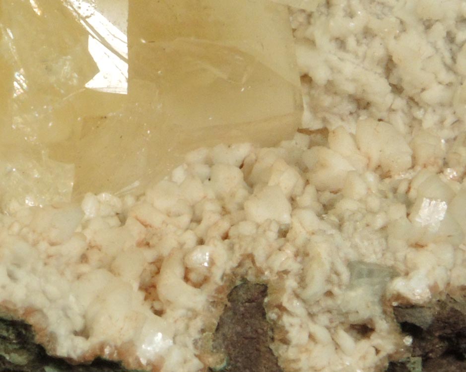 Calcite (twinned crystals) on Stilbite from Malad Quarry, Mumbai, Maharashtra, India