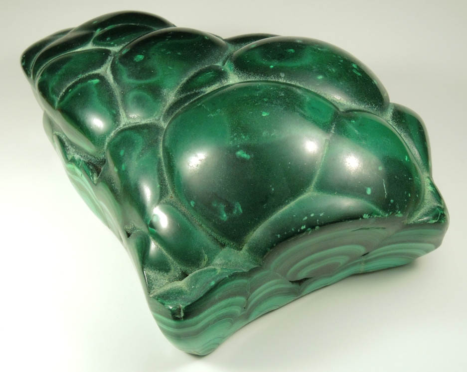 Malachite from Kolwezi Mining District, 240 km WNW of  Lubumbashi, Katanga Copperbelt, Lualaba Province, Democratic Republic of the Congo