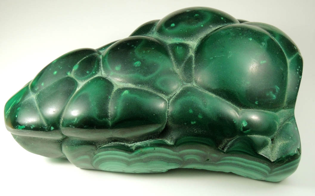 Malachite from Kolwezi Mining District, 240 km WNW of  Lubumbashi, Katanga Copperbelt, Lualaba Province, Democratic Republic of the Congo