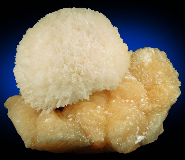 Mesolite on Stilbite from Kannad, Aurangabad, Maharashtra, India