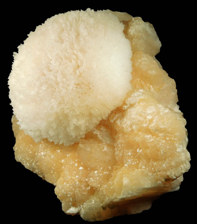 Mesolite on Stilbite from Kannad, Aurangabad, Maharashtra, India