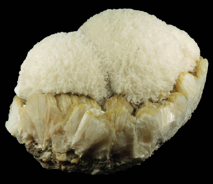 Mesolite on Stilbite from Kannad, Aurangabad, Maharashtra, India