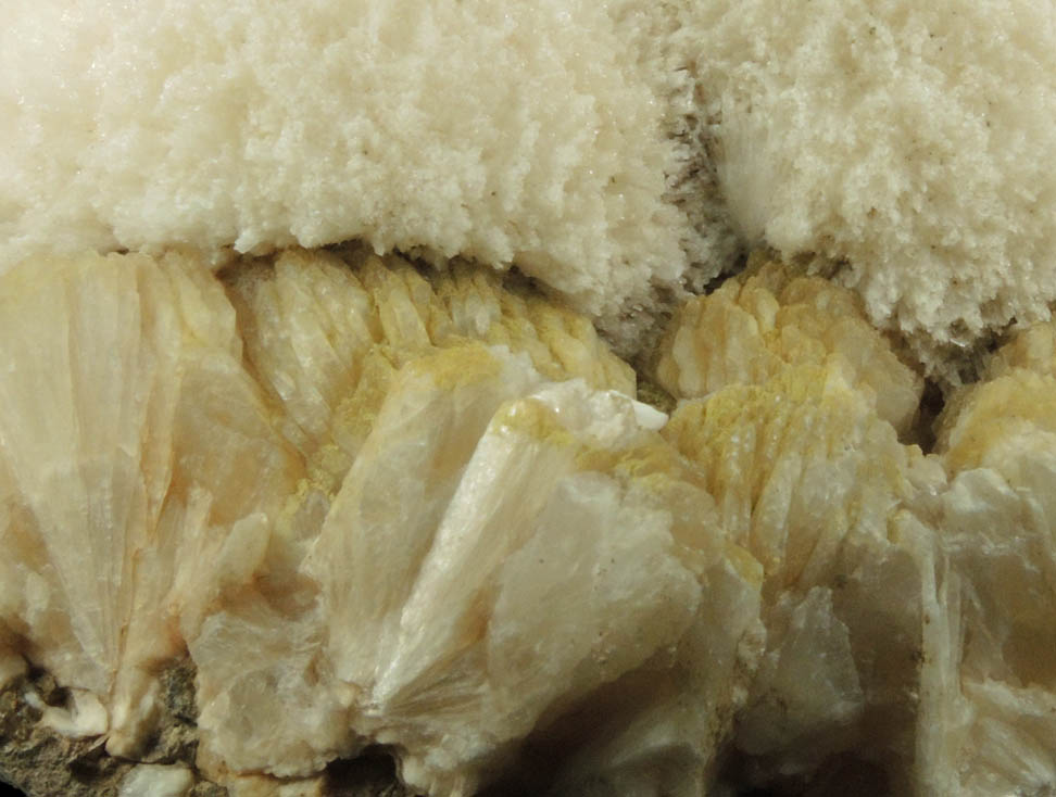 Mesolite on Stilbite from Kannad, Aurangabad, Maharashtra, India