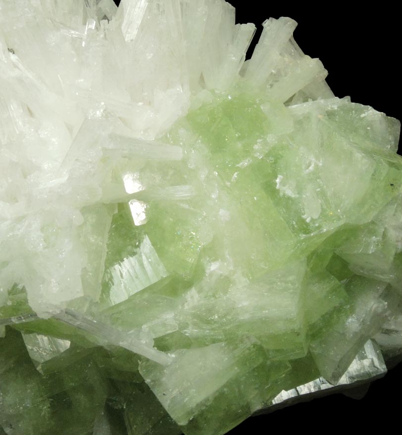 Scolecite and Apophyllite from Bombay Pada Quarry, Mumbai District, Maharashtra, India