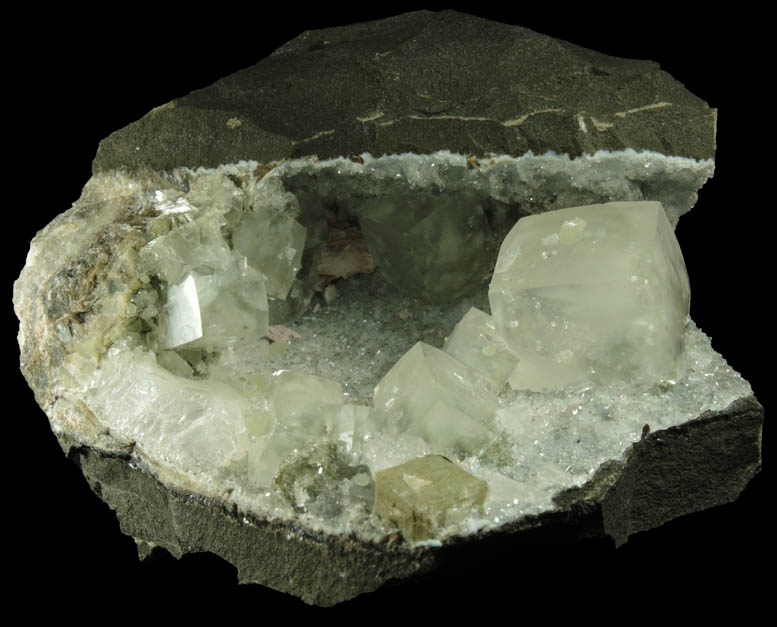 Calcite with Heulandite on Quartz from Mumbai District, Maharashtra, India