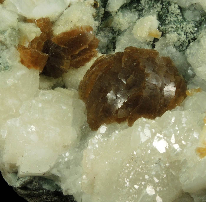 Stellerite, Calcite, and Pyrite from Rudnyi, Kustanai, Kazakhstan