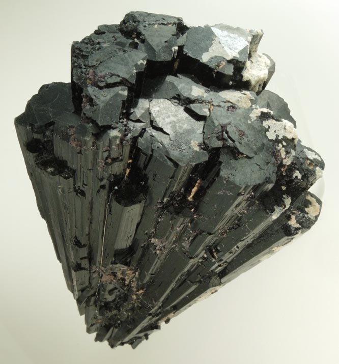 Schorl Tourmaline with Hyalite Opal from Erongo Mountains, 20 km north of Usakos, Damaraland, Namibia