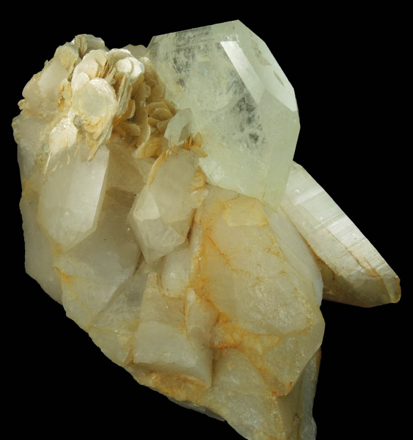 Beryl Var. Aquamarine on Quartz from Xuebaoding Mountain near Pingwu, Sichuan Province, China