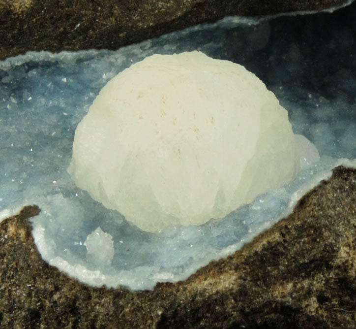 Gyrolite and Chabazite on Quartz from Mumbai District, Maharashtra, India