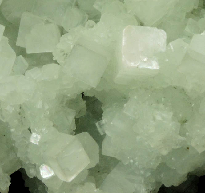 Apophyllite on Prehnite pseudomorphs after Laumontite from Mumbai District, Maharashtra, India