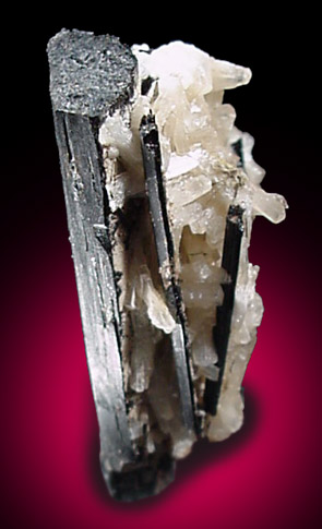 Natrolite on Aegirine from Mont Saint-Hilaire, Qubec, Canada