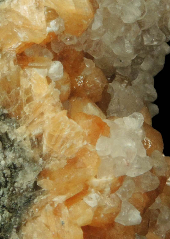 Stilbite and Calcite with micro Pyrite from Moore's Station Quarry, 44 km northeast of Philadelphia, Mercer County, New Jersey