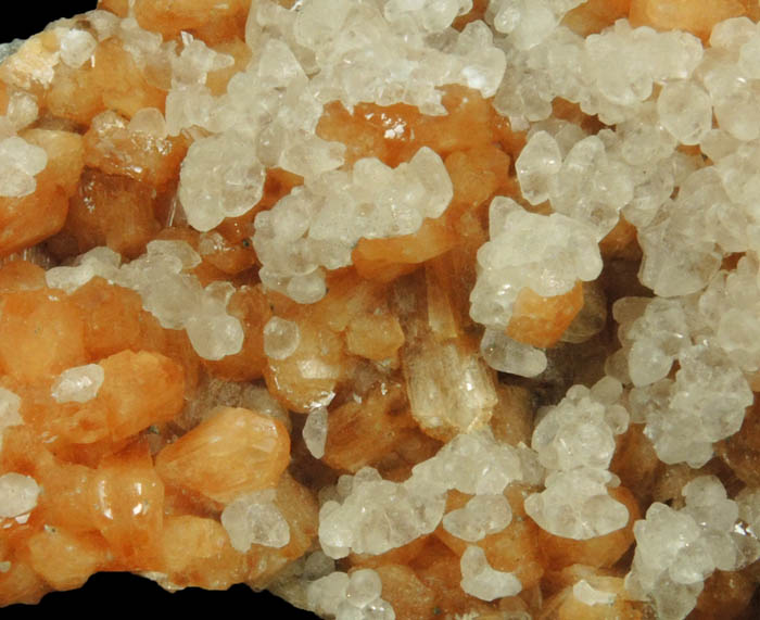 Stilbite and Calcite with micro Pyrite from Moore's Station Quarry, 44 km northeast of Philadelphia, Mercer County, New Jersey