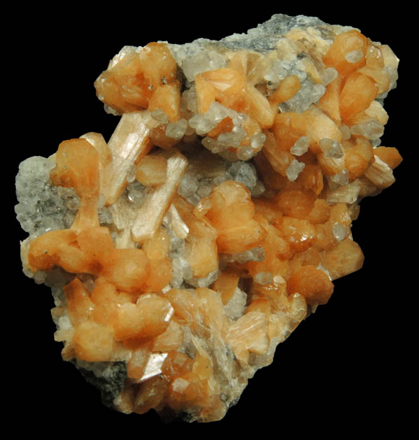 Stilbite and Calcite with micro Pyrite from Moore's Station Quarry, 44 km northeast of Philadelphia, Mercer County, New Jersey