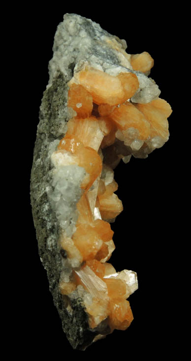 Stilbite and Calcite with micro Pyrite from Moore's Station Quarry, 44 km northeast of Philadelphia, Mercer County, New Jersey