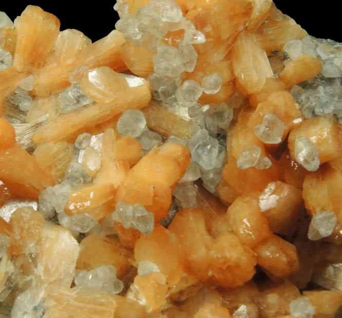 Stilbite and Calcite with micro Pyrite from Moore's Station Quarry, 44 km northeast of Philadelphia, Mercer County, New Jersey