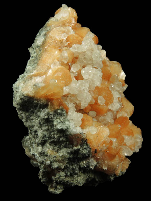 Stilbite and Calcite with micro Pyrite from Moore's Station Quarry, 44 km northeast of Philadelphia, Mercer County, New Jersey