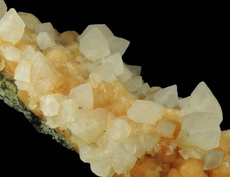 Stilbite with Calcite from Moore's Station Quarry, 44 km northeast of Philadelphia, Mercer County, New Jersey